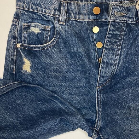 DL1961 Emilie Straight High Rise Vintage Rigid Dark Distressed Size 26 - Picture 8 of 10